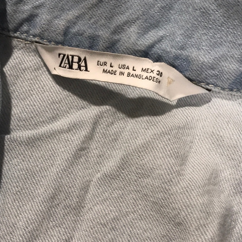Rare Zara Light Wash Denim Jumpsuit L - Picture 10 of 13